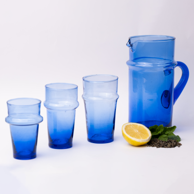 les verres beldi bleu